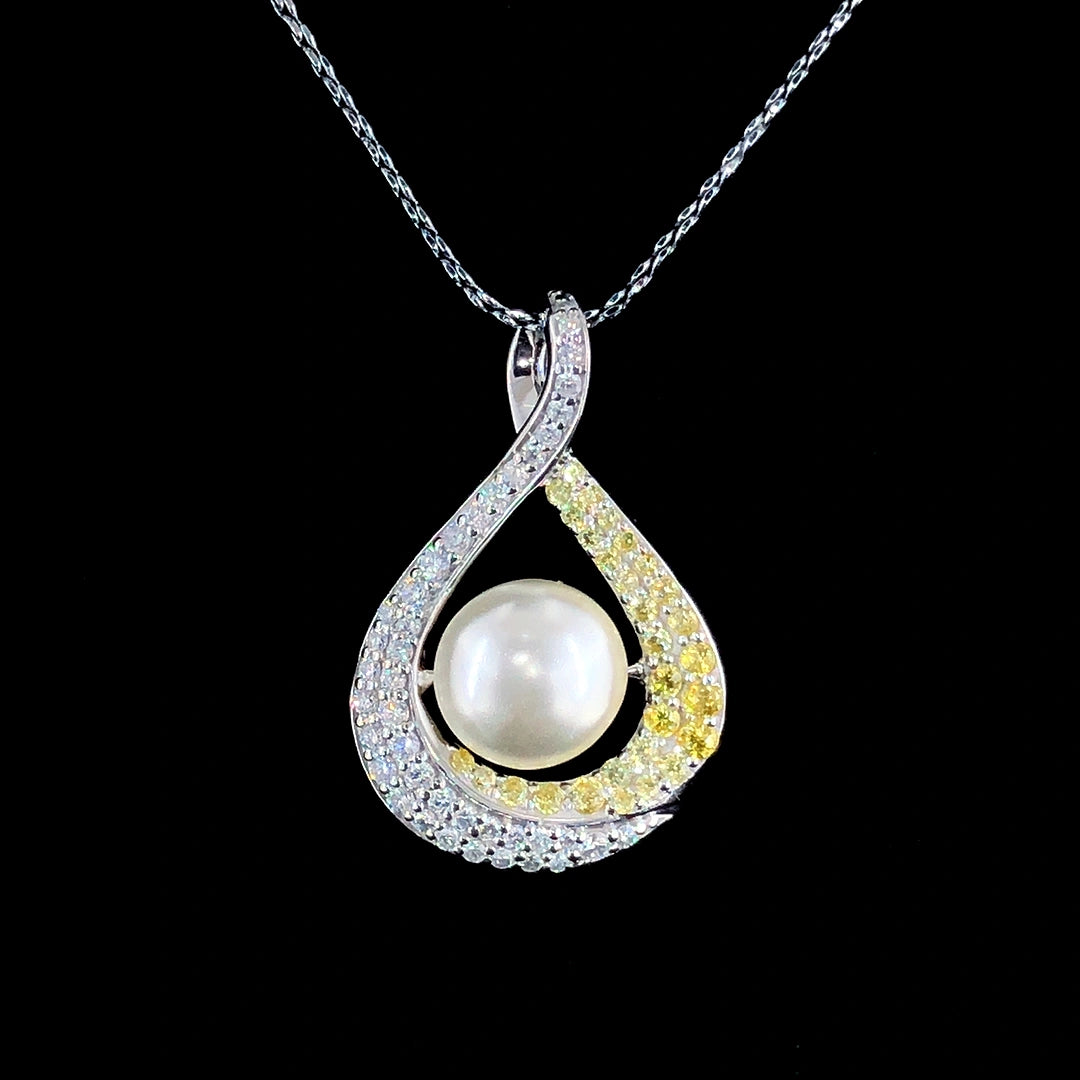 Colour Stone and Pearl Pendant