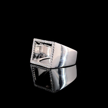 Diamond Edge Square Hollow Ring