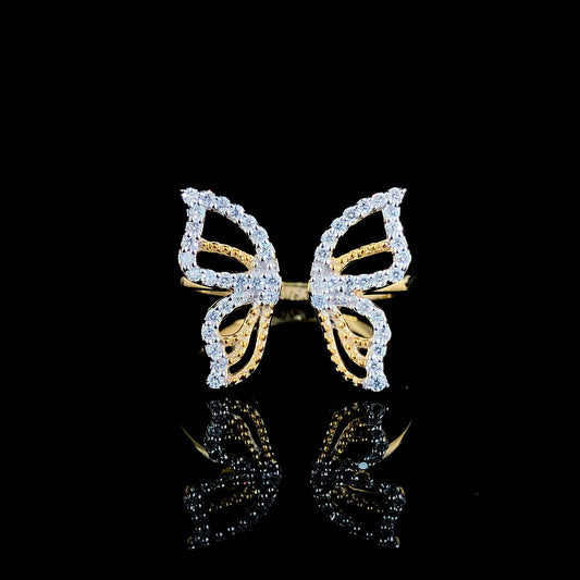 Whispering Wings Diamond Butterfly Ring